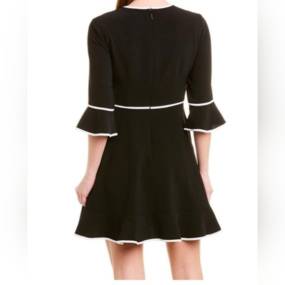 Ted Baker Black Dress with White Accents, Size 2 - Picture 2 of 16